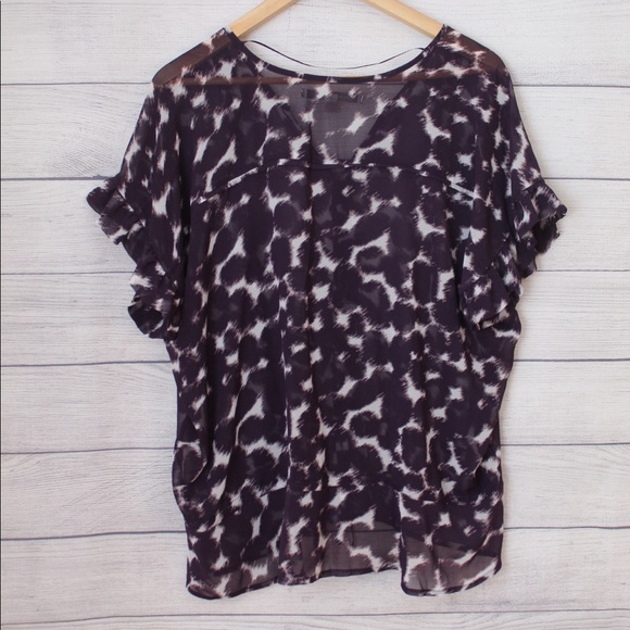 🌸LC Lauren Conrad Purple Short Sleeve Blouse - Picture 3 of 4